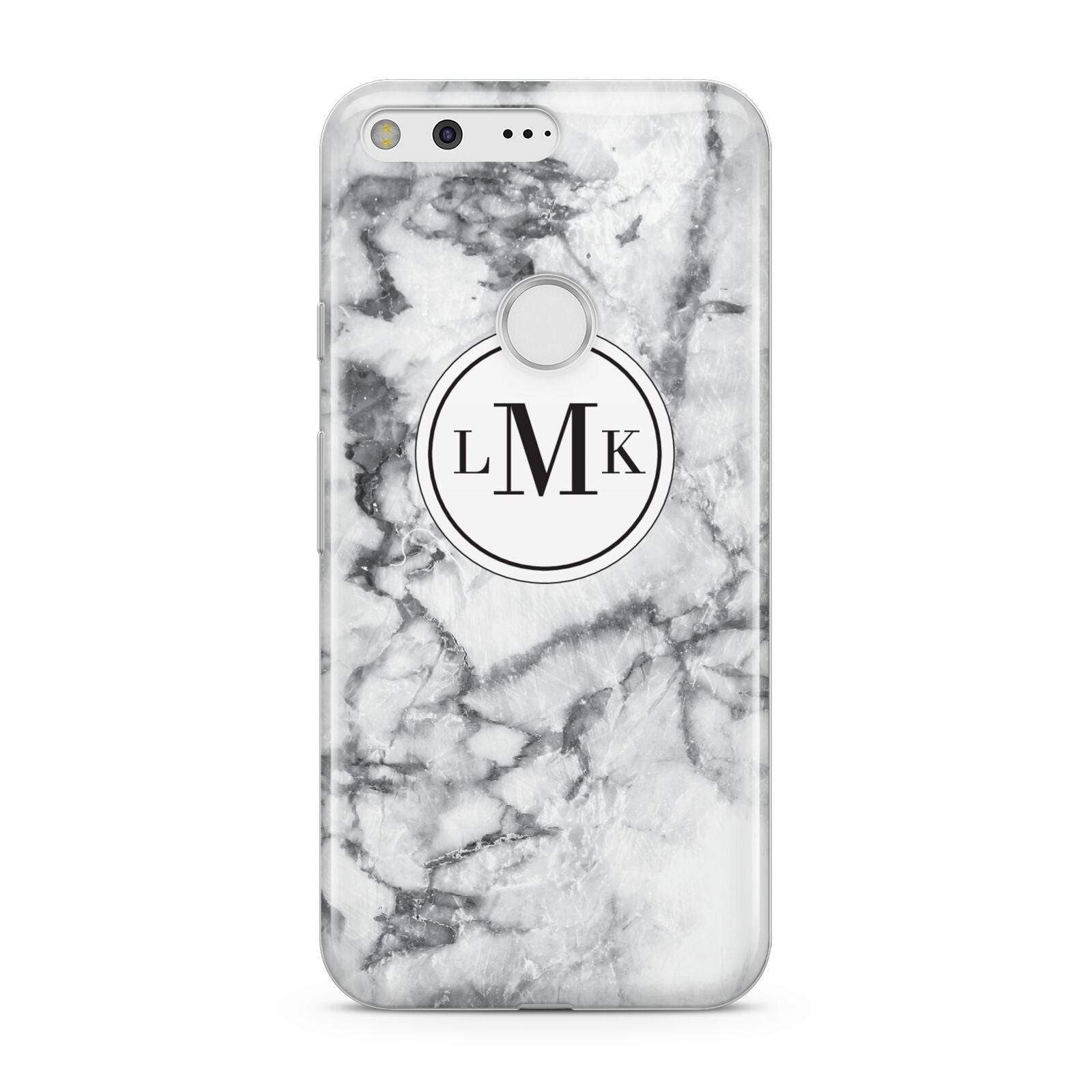 Marble Initials Circle Personalised Google Pixel Case