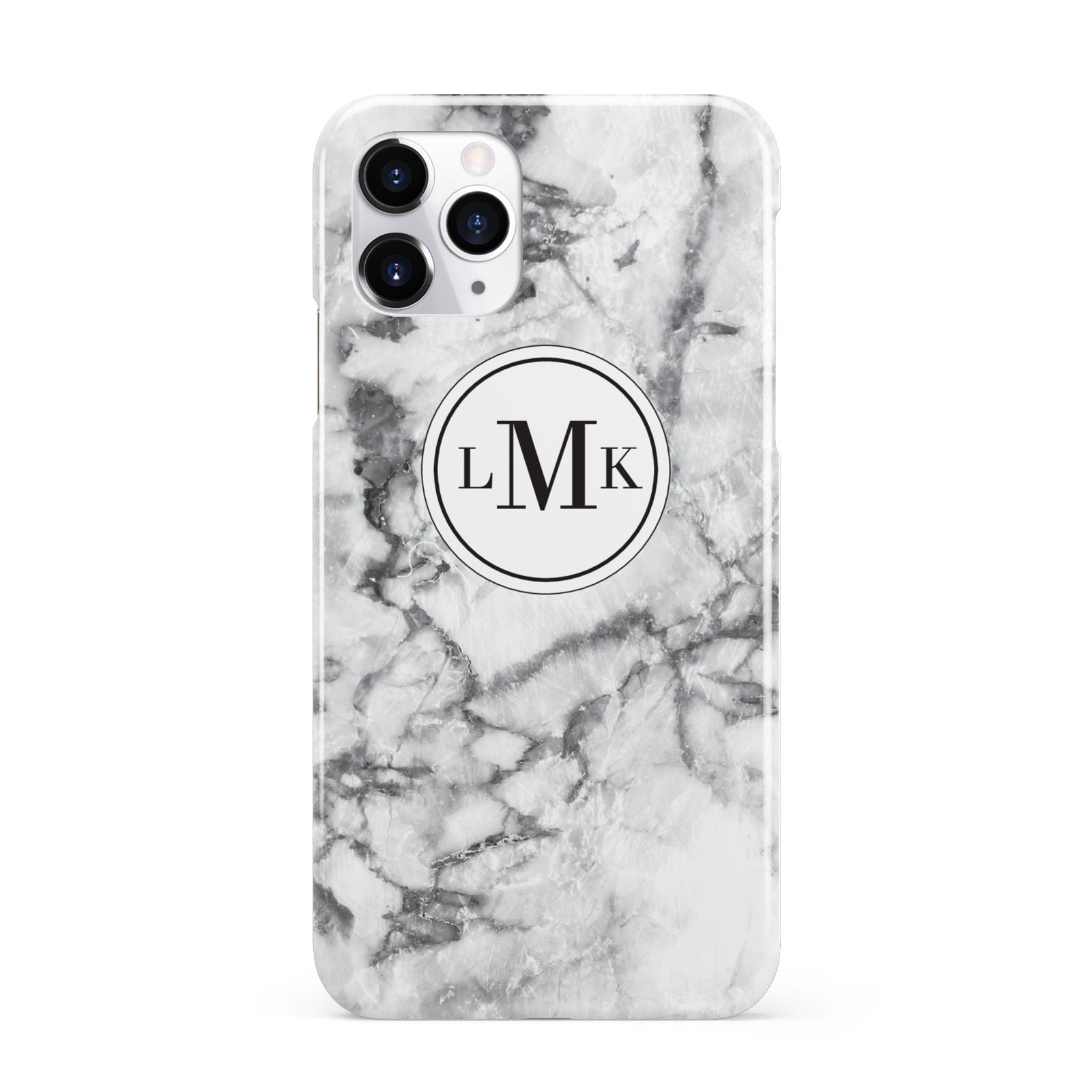 Marble Initials Circle Personalised iPhone 11 Pro 3D Snap Case