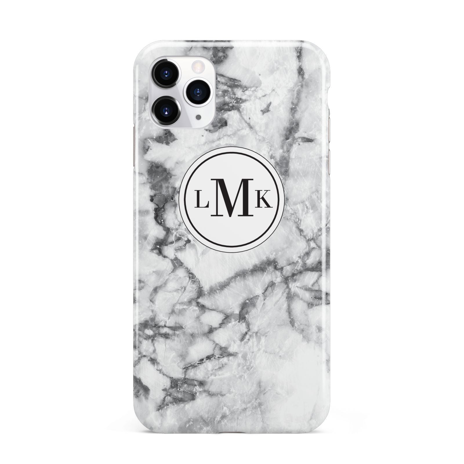 Marble Initials Circle Personalised iPhone 11 Pro Max 3D Tough Case