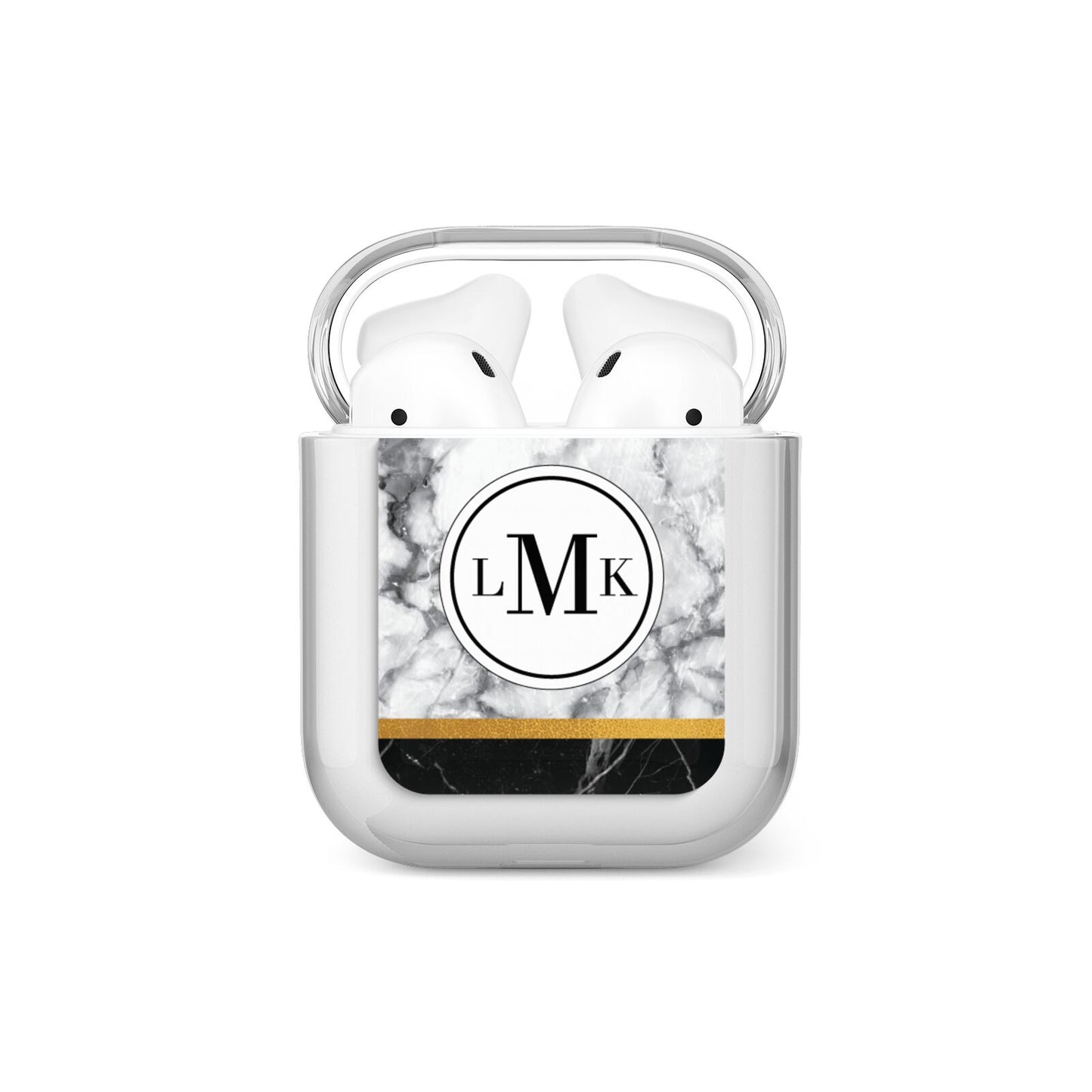 Marble Initials Geometric Personalised AirPods Case