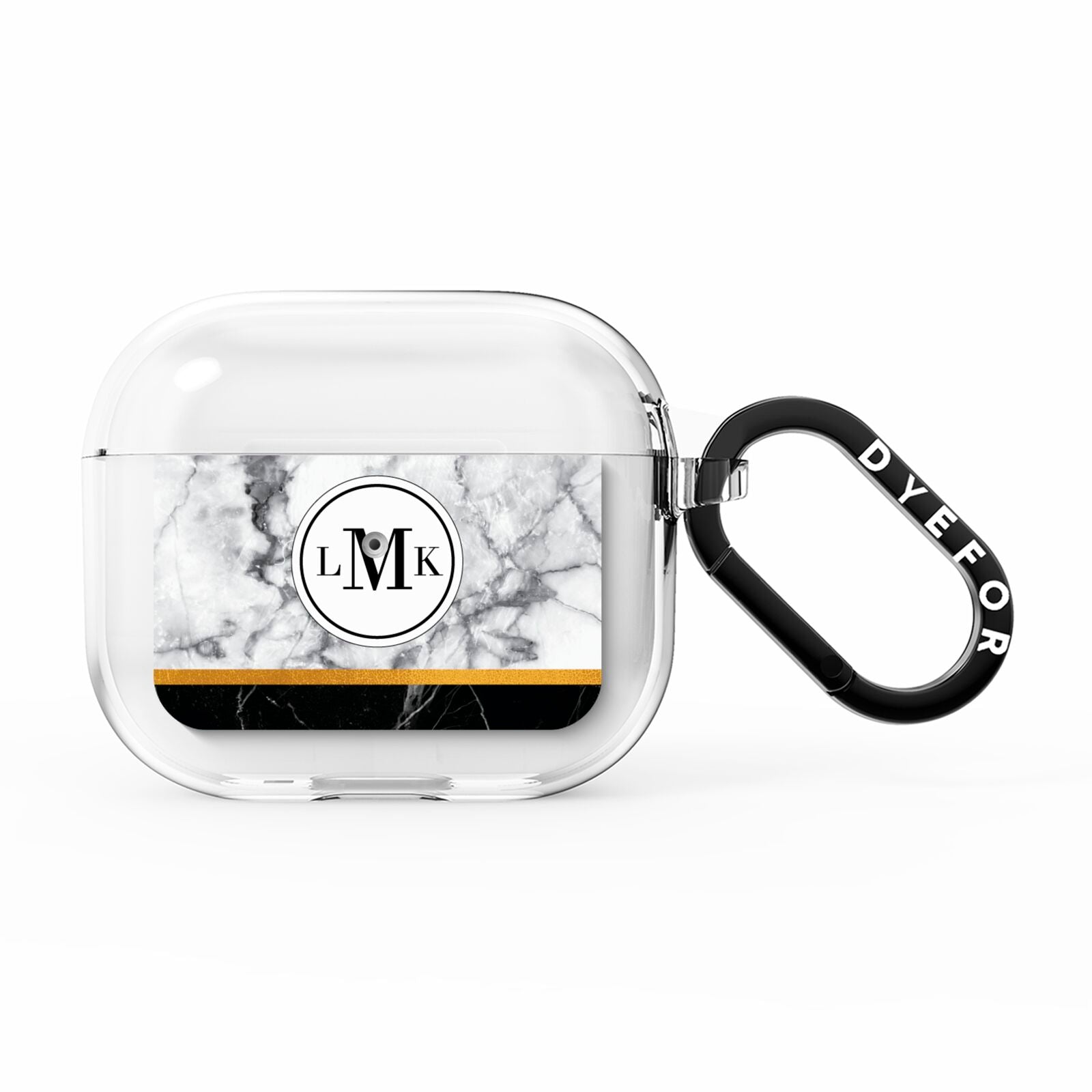 Marble Initials Geometric Personalised AirPods Clear Case 3rd Gen