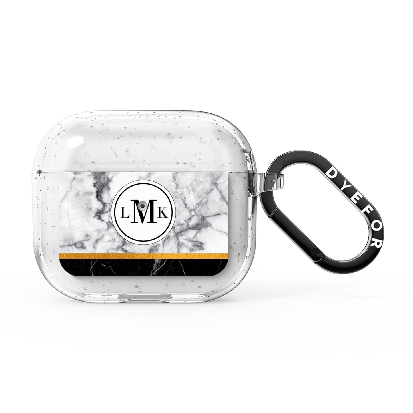 Marble Initials Geometric Personalised AirPods Glitter Case 3rd Gen