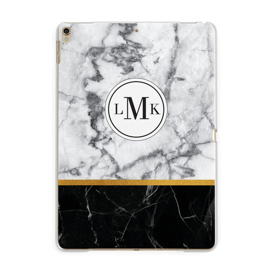 Marble Initials Geometric Personalised Apple iPad Gold Case