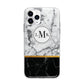 Marble Initials Geometric Personalised Apple iPhone 11 Pro in Silver with Bumper Case