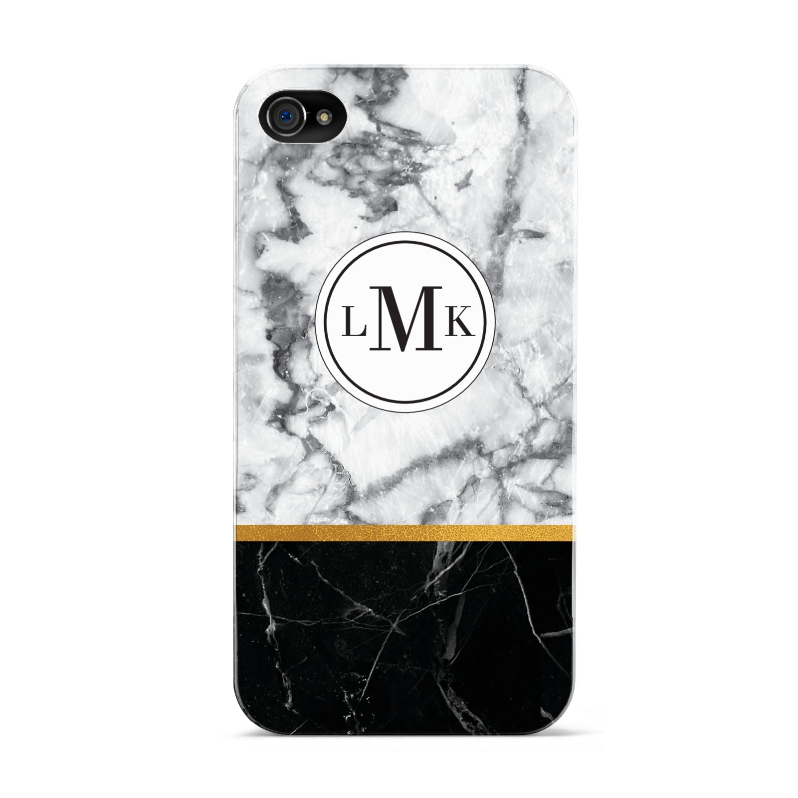 Marble Initials Geometric Personalised Apple iPhone 4s Case