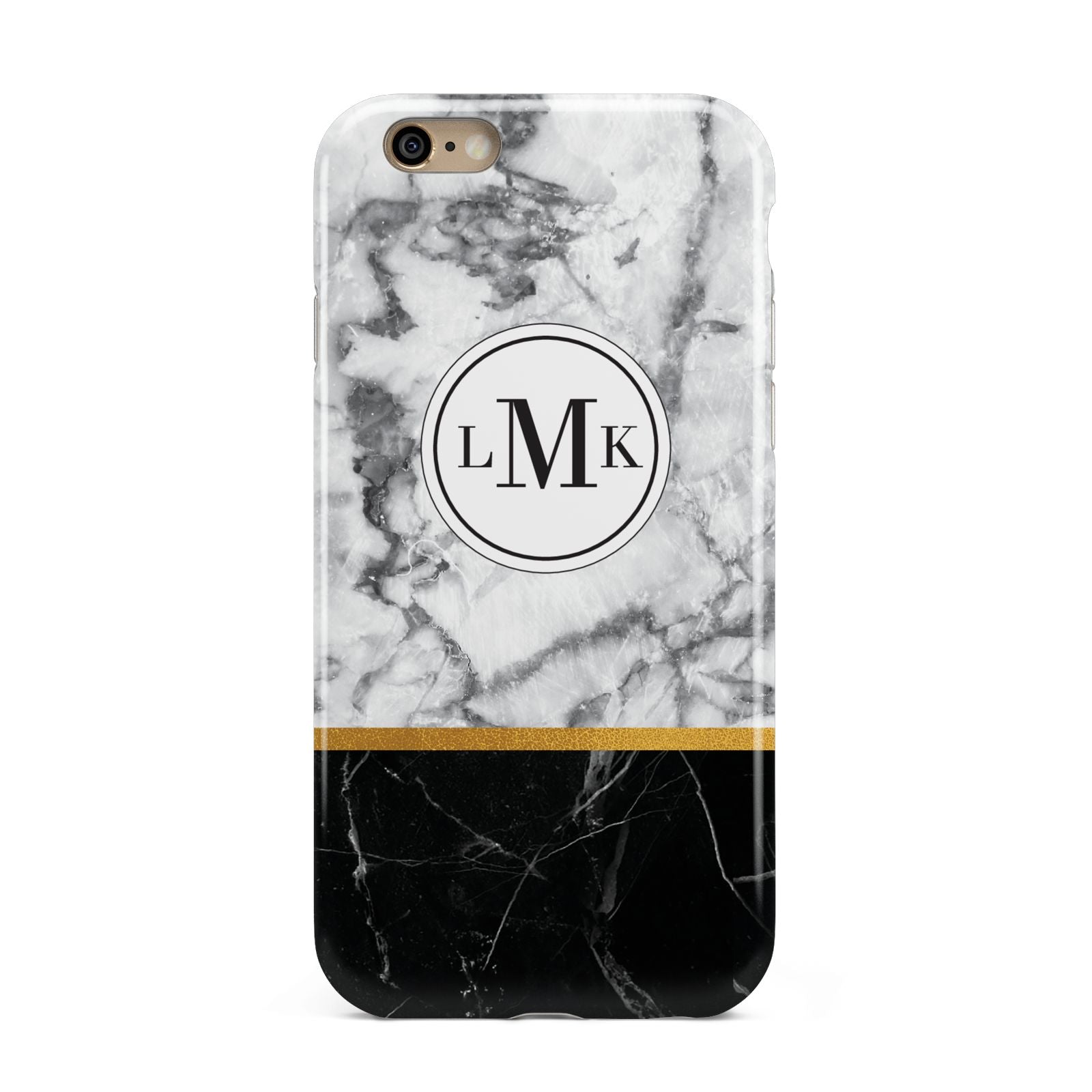 Marble Initials Geometric Personalised Apple iPhone 6 3D Tough Case