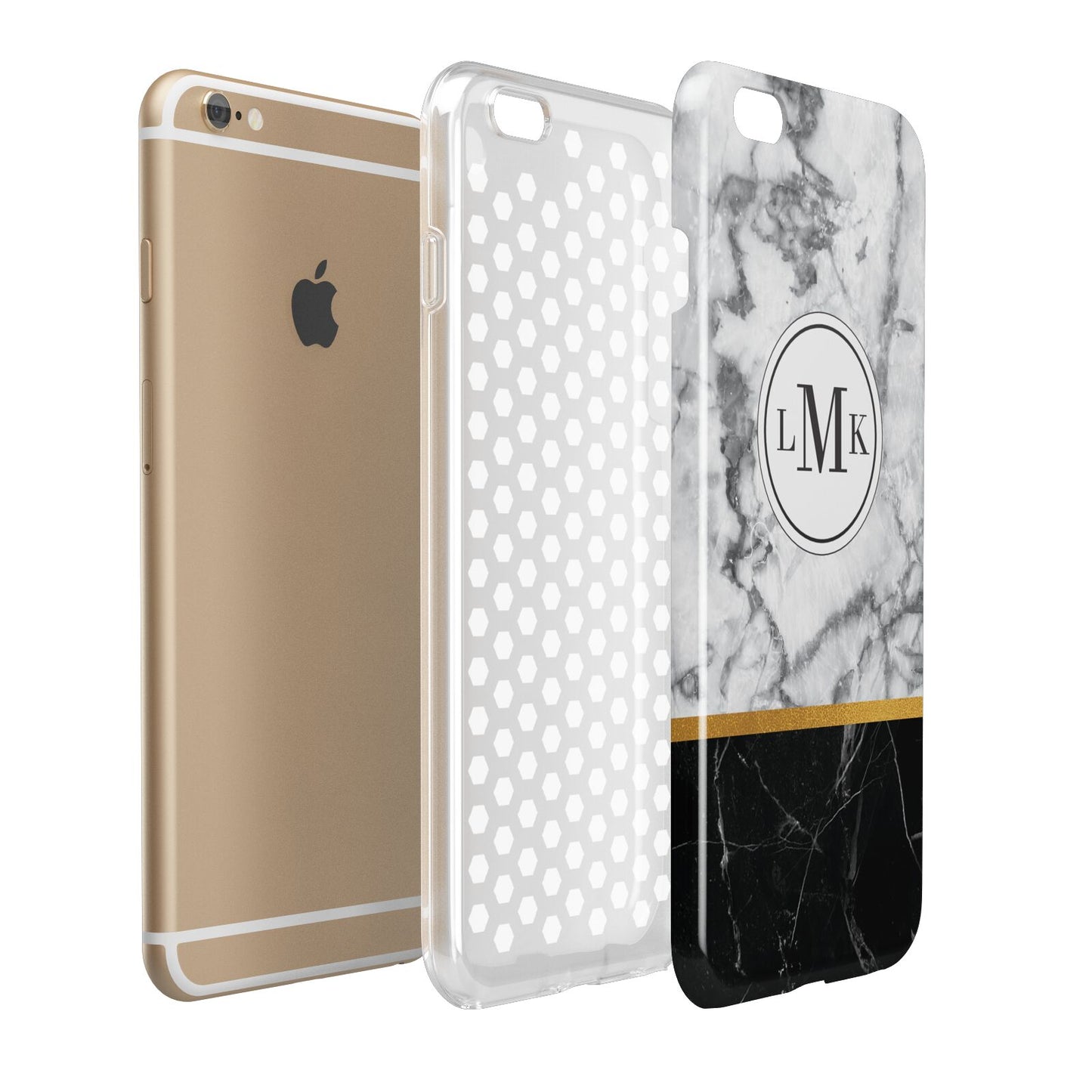 Marble Initials Geometric Personalised Apple iPhone 6 Plus 3D Tough Case Expand Detail Image