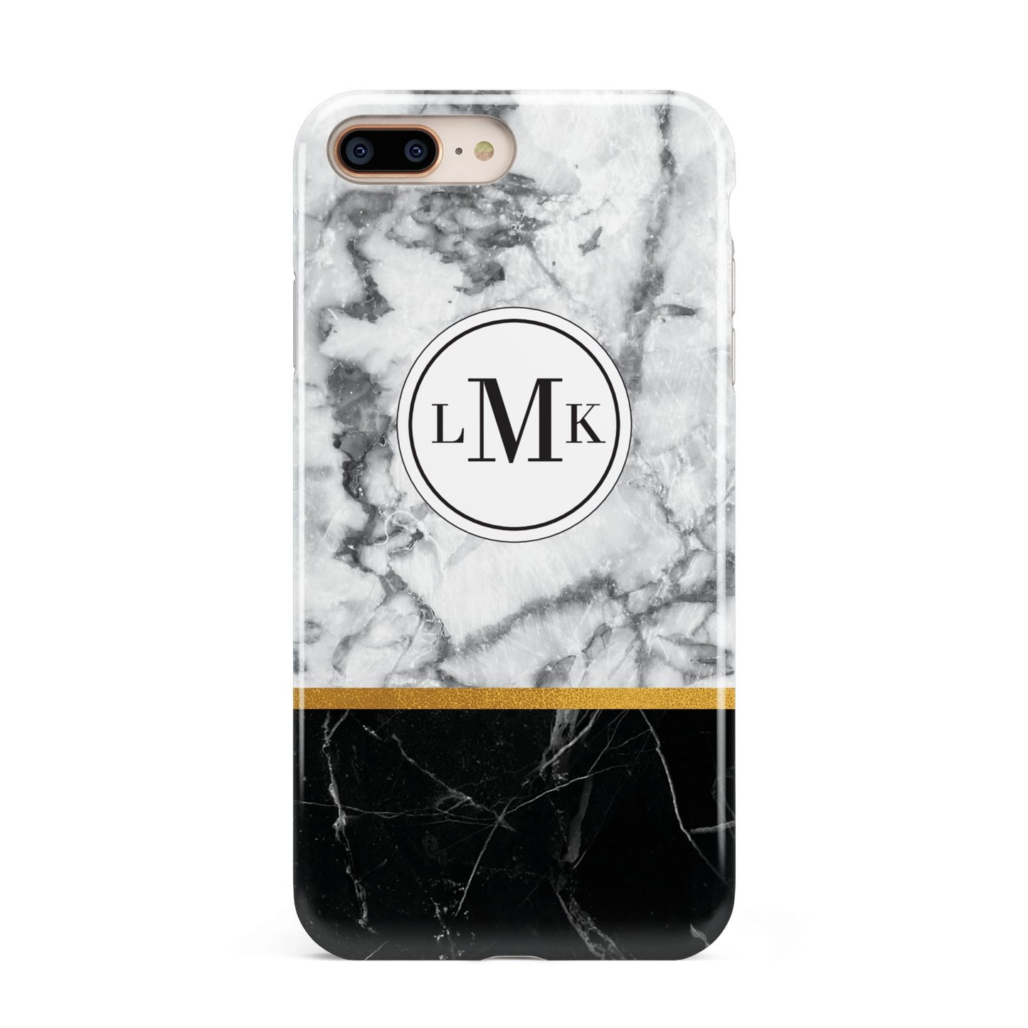 Marble Initials Geometric Personalised Apple iPhone 7 8 Plus 3D Tough Case