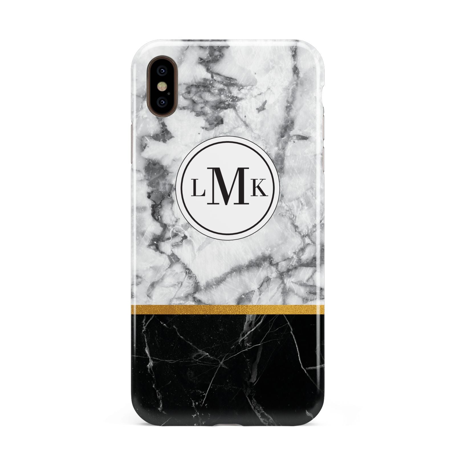 Marble Initials Geometric Personalised Apple iPhone Xs Max 3D Tough Case