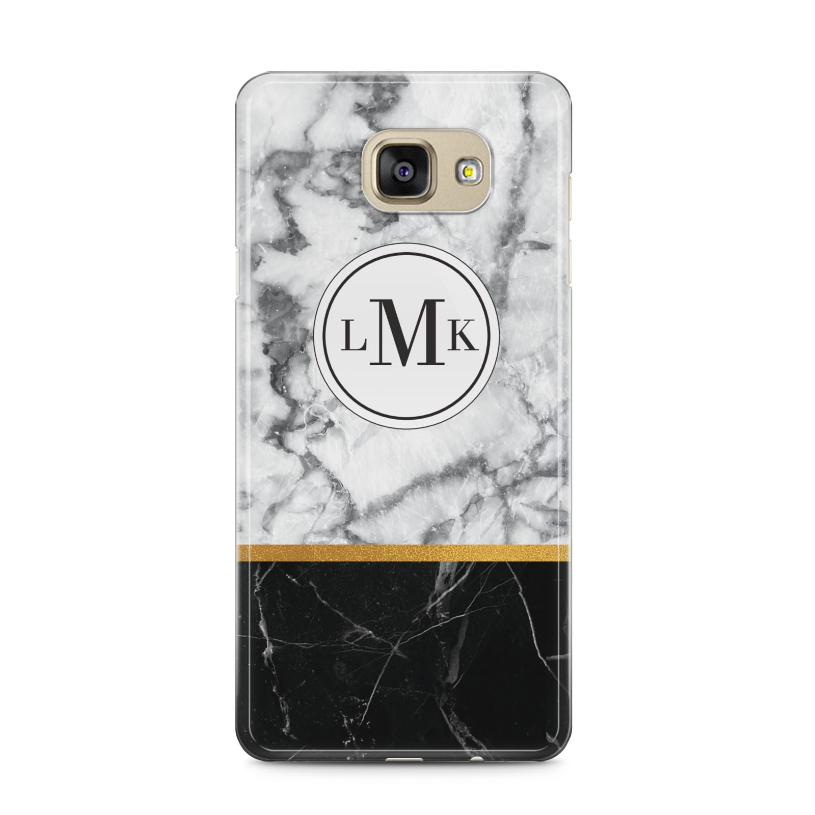 Marble Initials Geometric Personalised Samsung Galaxy A5 2016 Case on gold phone