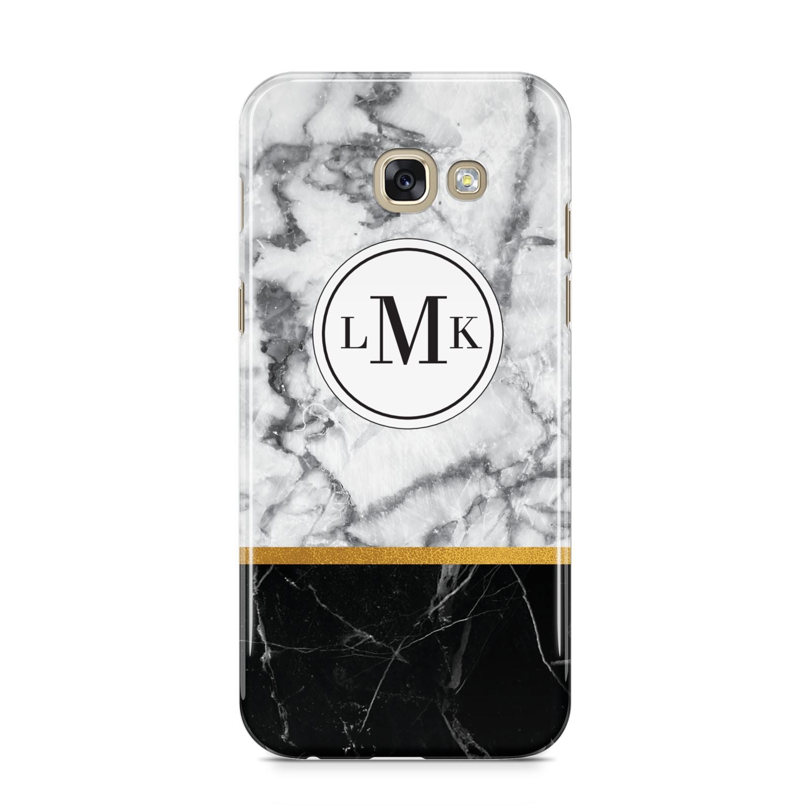 Marble Initials Geometric Personalised Samsung Galaxy A5 2017 Case on gold phone