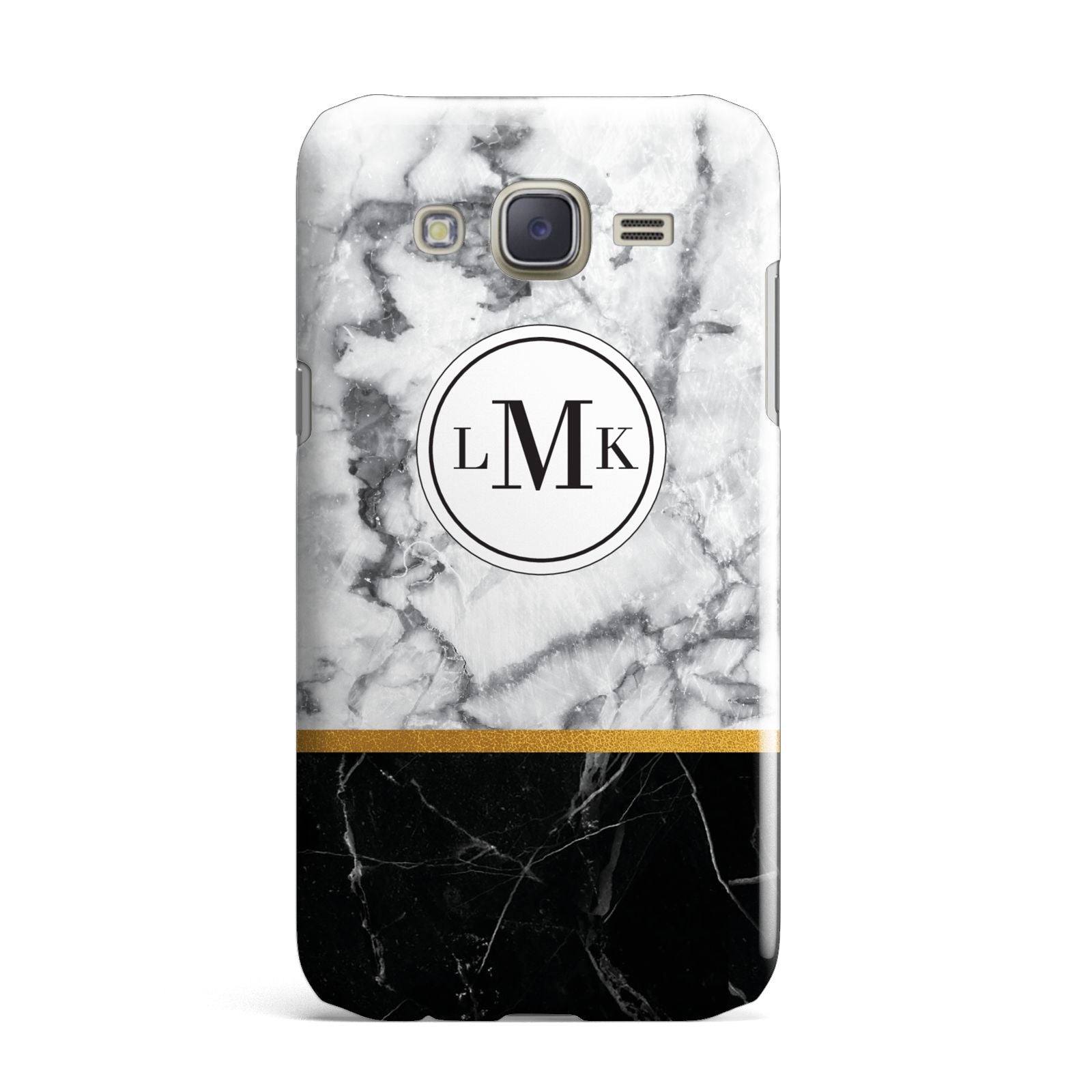Marble Initials Geometric Personalised Samsung Galaxy J7 Case