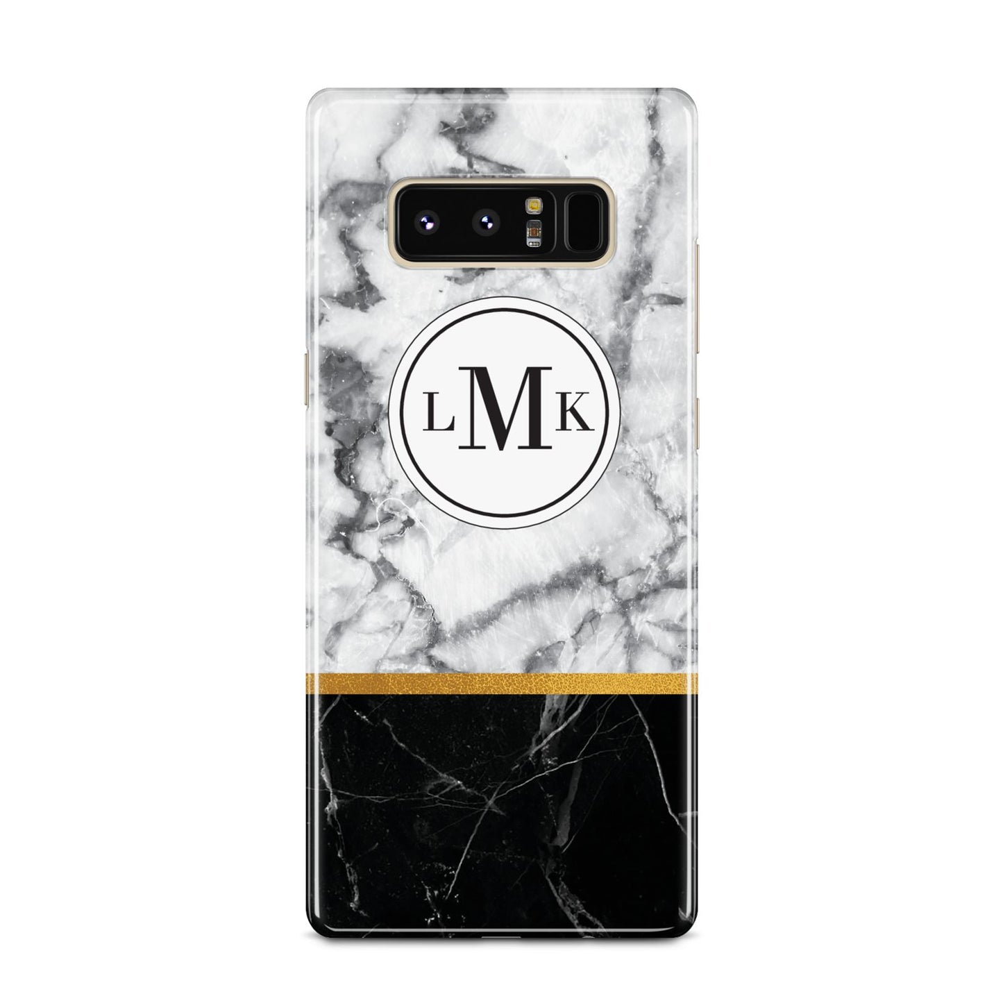 Marble Initials Geometric Personalised Samsung Galaxy Note 8 Case