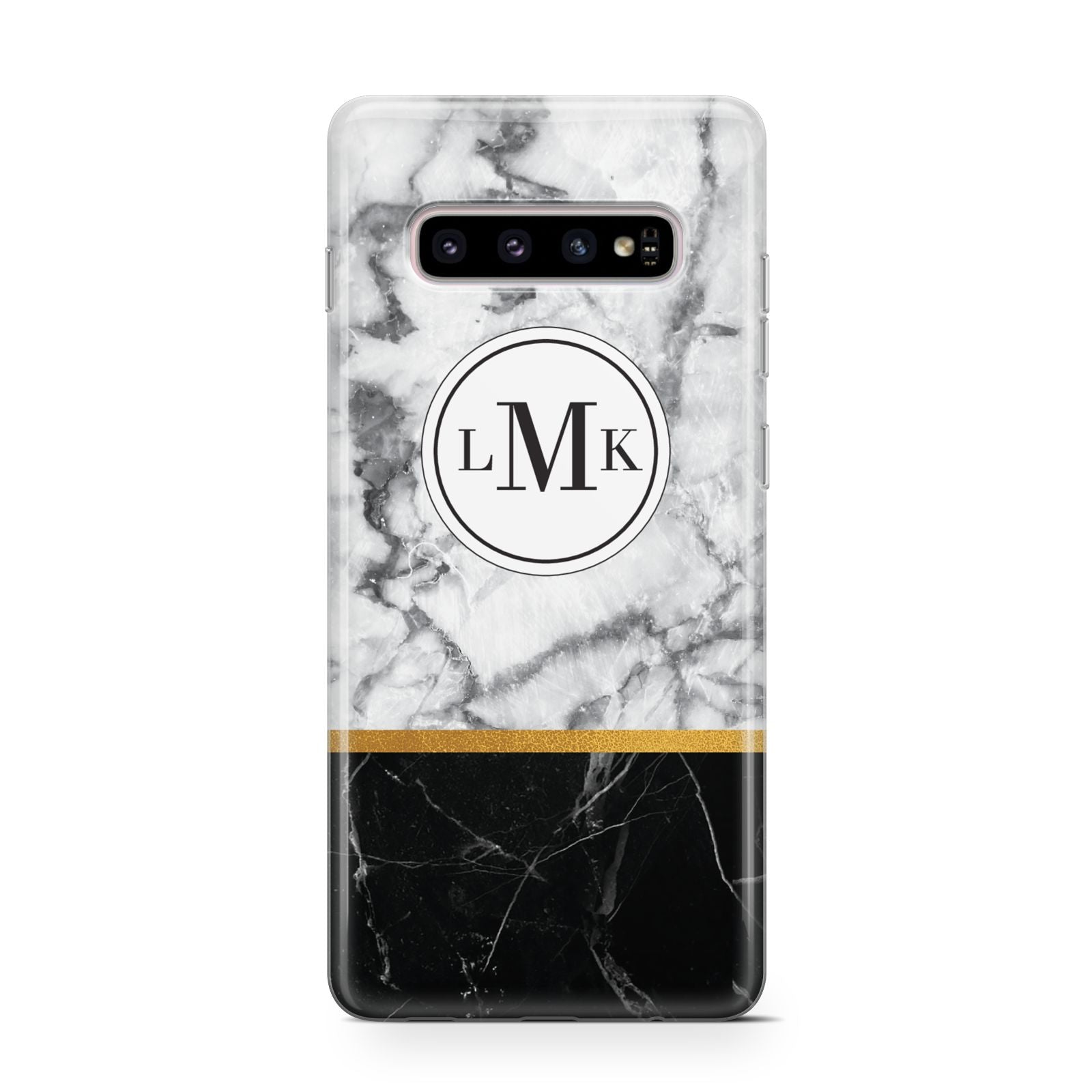 Marble Initials Geometric Personalised Samsung Galaxy S10 Case