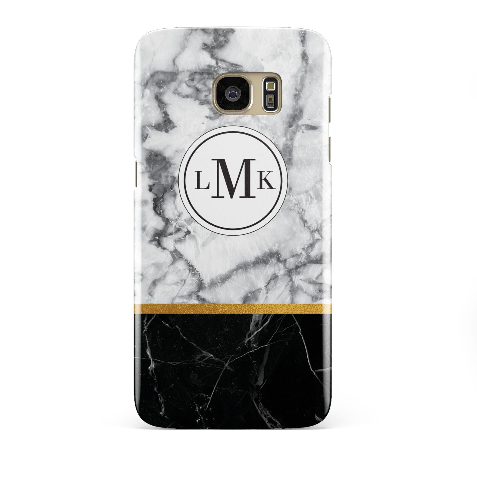 Marble Initials Geometric Personalised Samsung Galaxy S7 Edge Case
