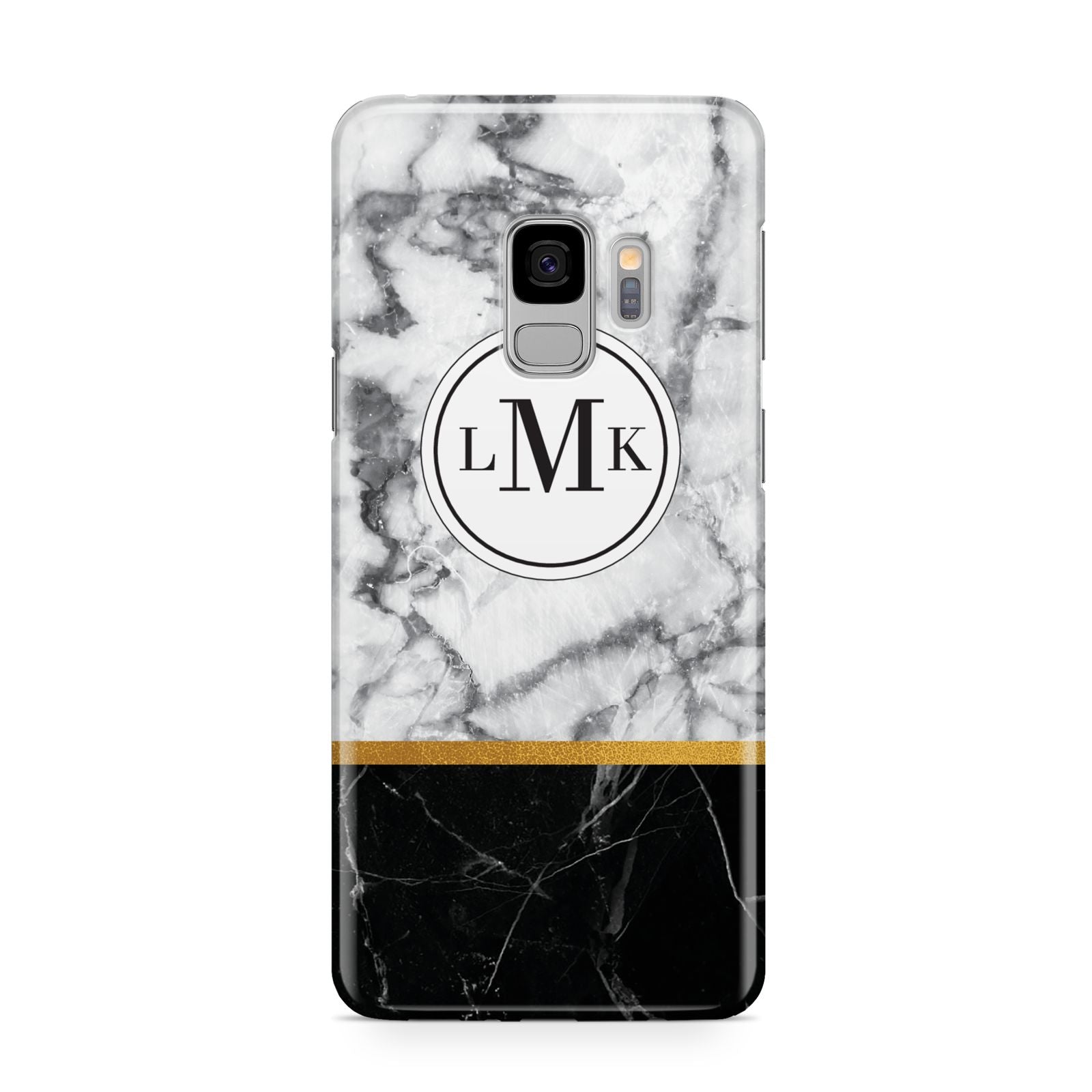 Marble Initials Geometric Personalised Samsung Galaxy S9 Case