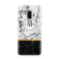 Marble Initials Geometric Personalised Samsung Galaxy S9 Plus Case on Silver phone