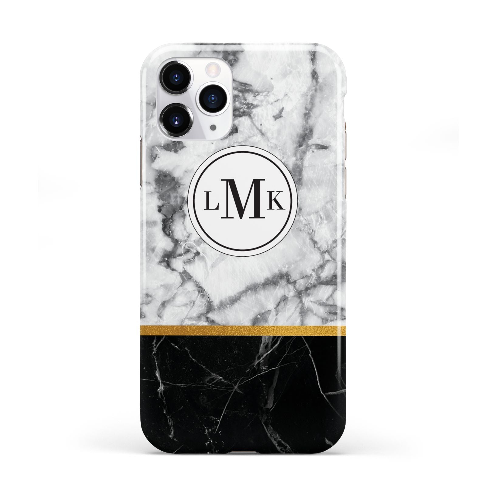 Marble Initials Geometric Personalised iPhone 11 Pro 3D Tough Case