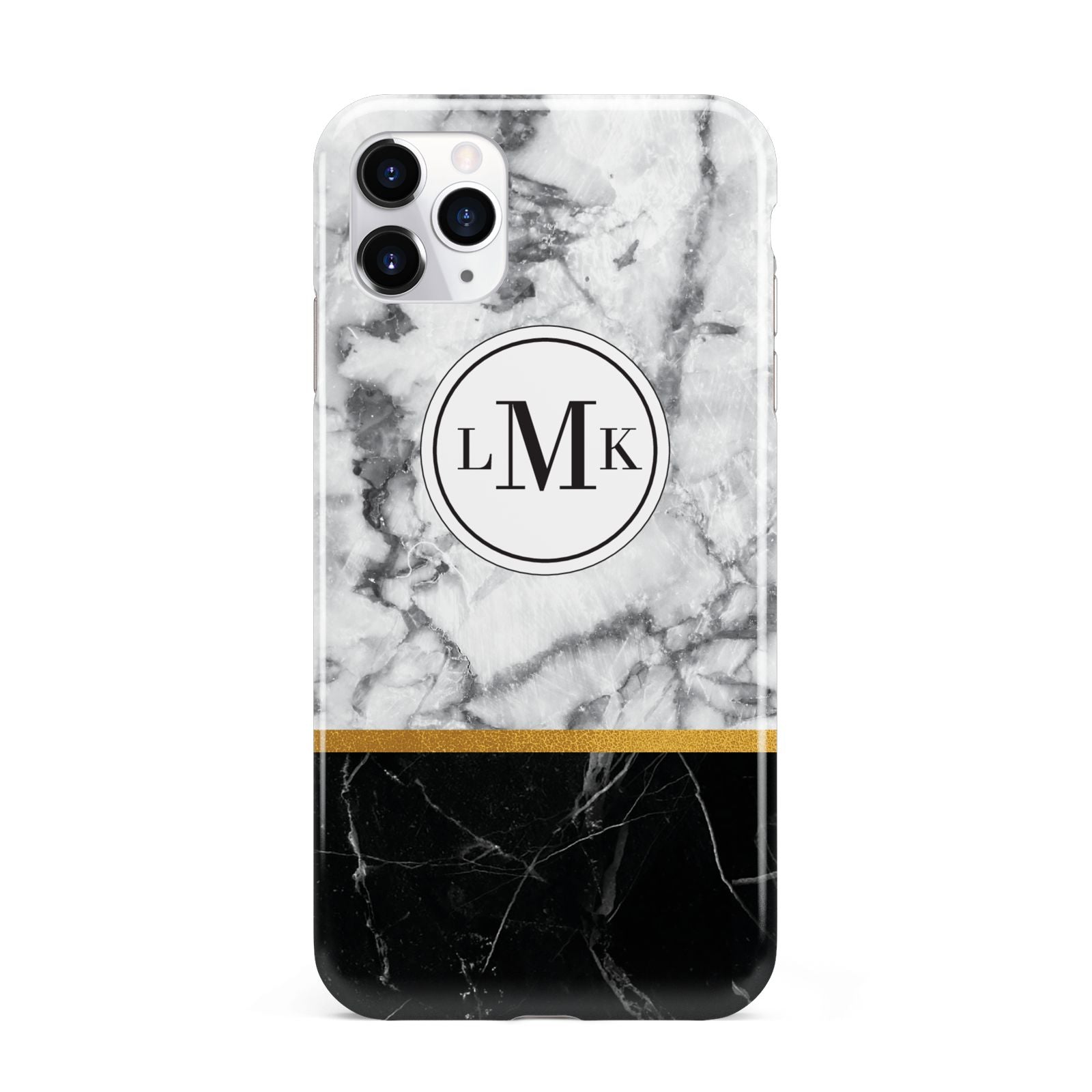 Marble Initials Geometric Personalised iPhone 11 Pro Max 3D Tough Case