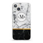 Marble Initials Geometric Personalised iPhone 13 Clear Bumper Case
