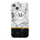 Marble Initials Geometric Personalised iPhone 13 Full Wrap 3D Snap Case