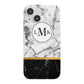 Marble Initials Geometric Personalised iPhone 13 Mini Full Wrap 3D Snap Case