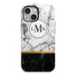 Marble Initials Geometric Personalised iPhone 13 Mini Full Wrap 3D Tough Case