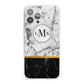 Marble Initials Geometric Personalised iPhone 13 Pro Max Clear Bumper Case