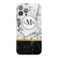 Marble Initials Geometric Personalised iPhone 13 Pro Max Full Wrap 3D Snap Case