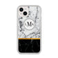 Marble Initials Geometric Personalised iPhone 14 Plus Clear Tough Case Starlight