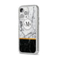 Marble Initials Geometric Personalised iPhone 14 Pro Max Clear Tough Case Silver Angled Image