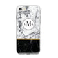 Marble Initials Geometric Personalised iPhone 8 Bumper Case on Silver iPhone