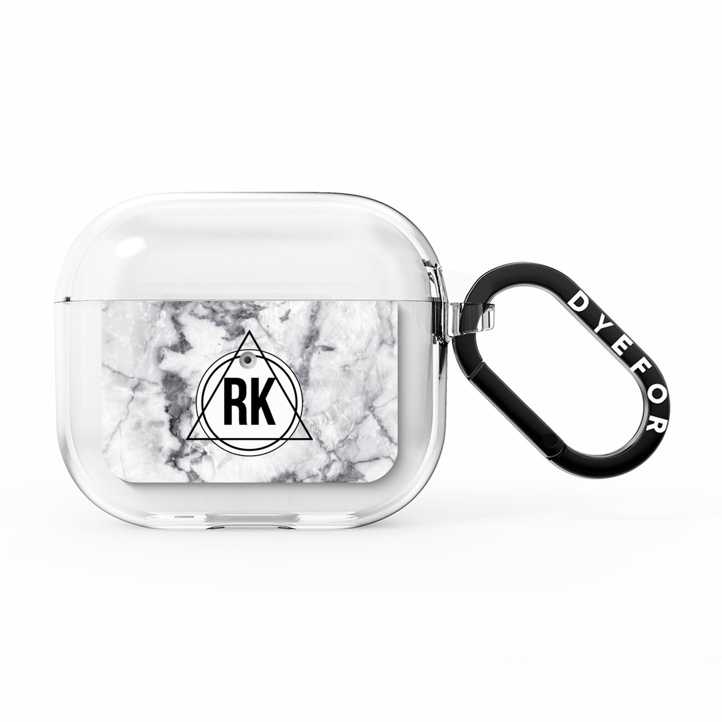 Marble Initials Triangle Personalised AirPods Clear Case 3rd Gen
