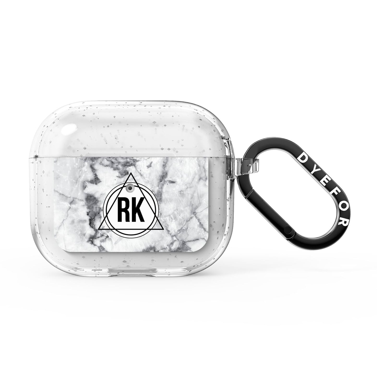 Marble Initials Triangle Personalised AirPods Glitter Case 3rd Gen
