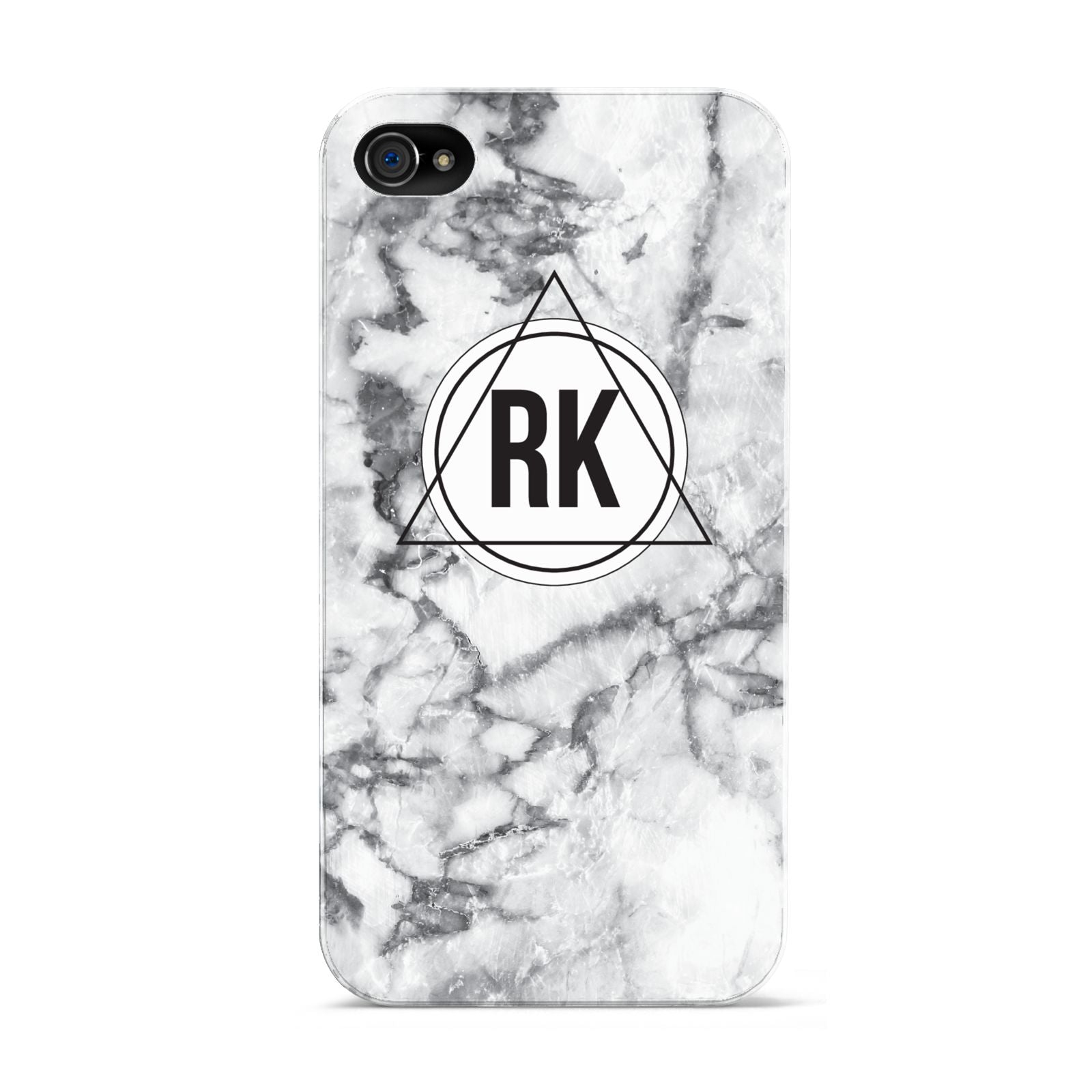 Marble Initials Triangle Personalised Apple iPhone 4s Case