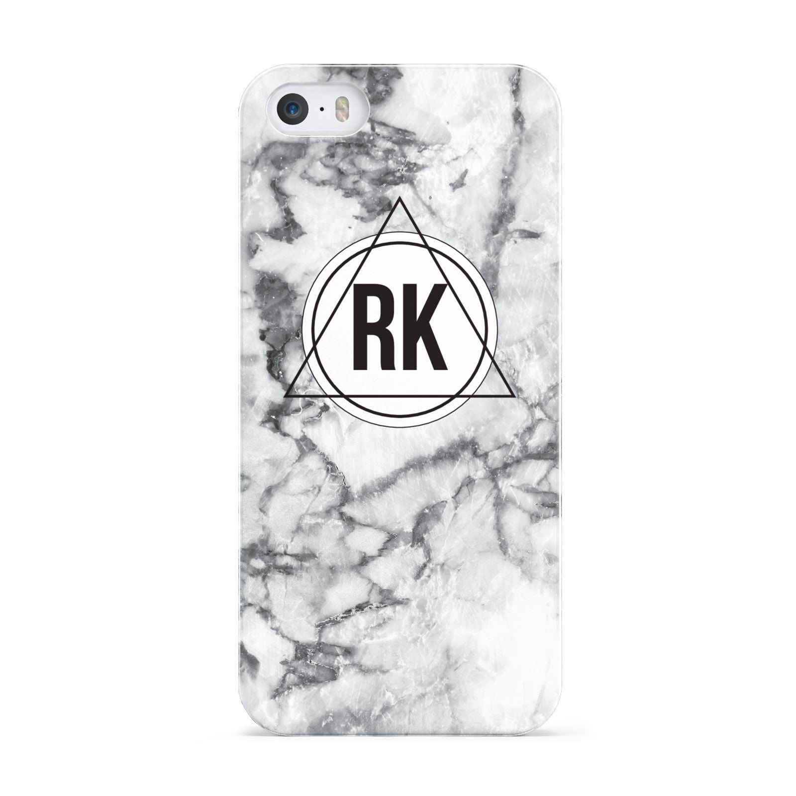 Marble Initials Triangle Personalised Apple iPhone 5 Case
