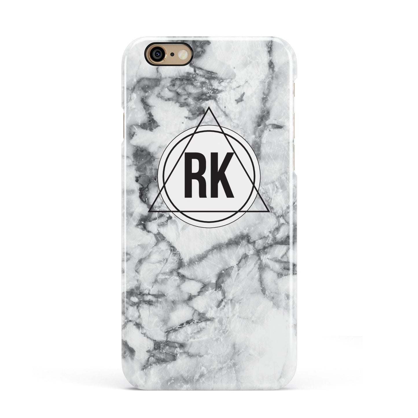 Marble Initials Triangle Personalised Apple iPhone 6 3D Snap Case