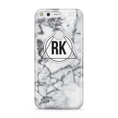 Marble Initials Triangle Personalised Google Pixel Case