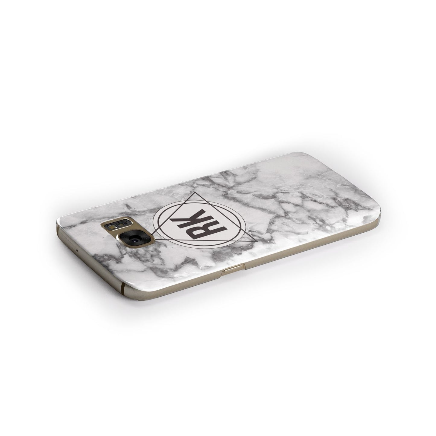 Marble Initials Triangle Personalised Samsung Galaxy Case Side Close Up