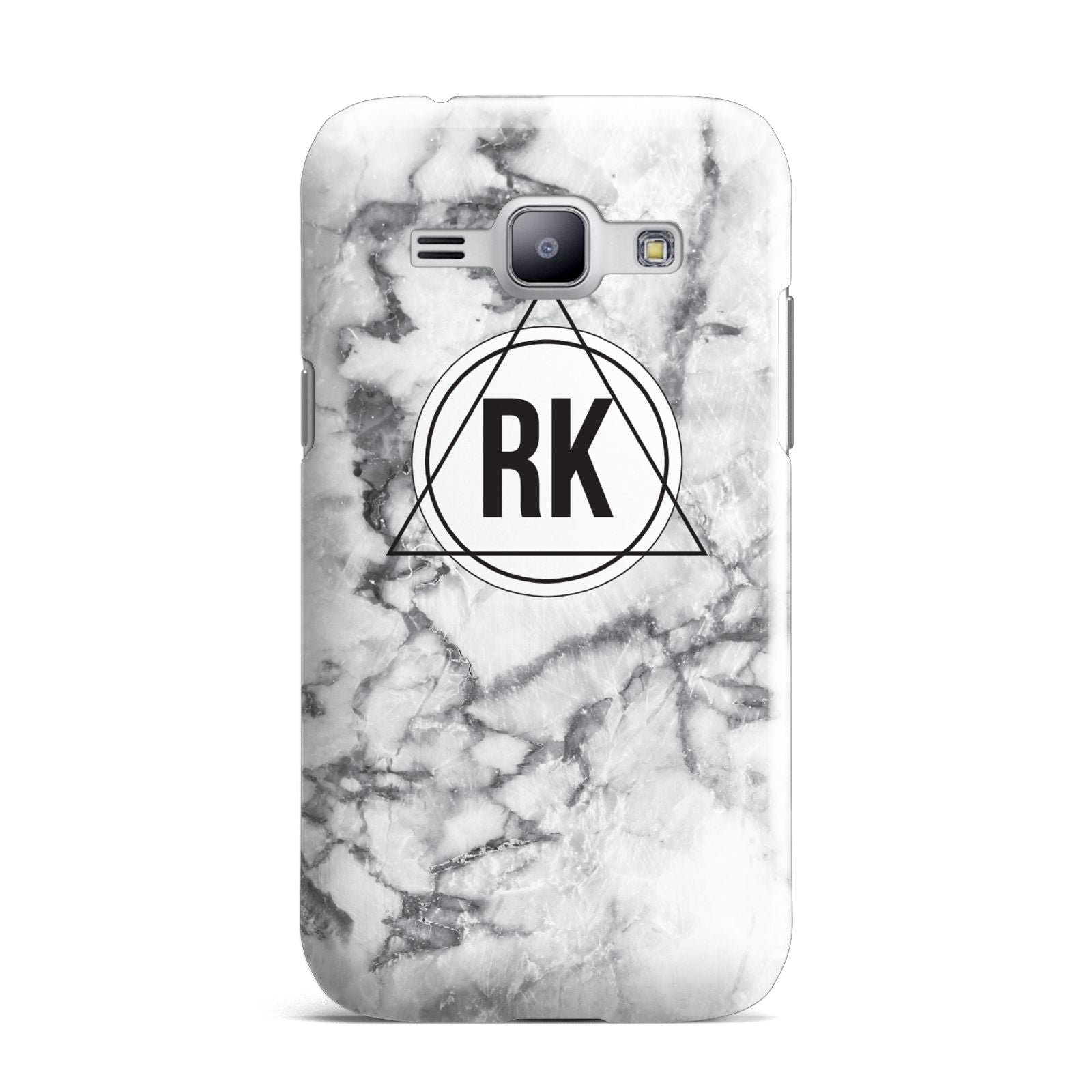 Marble Initials Triangle Personalised Samsung Galaxy J1 2015 Case