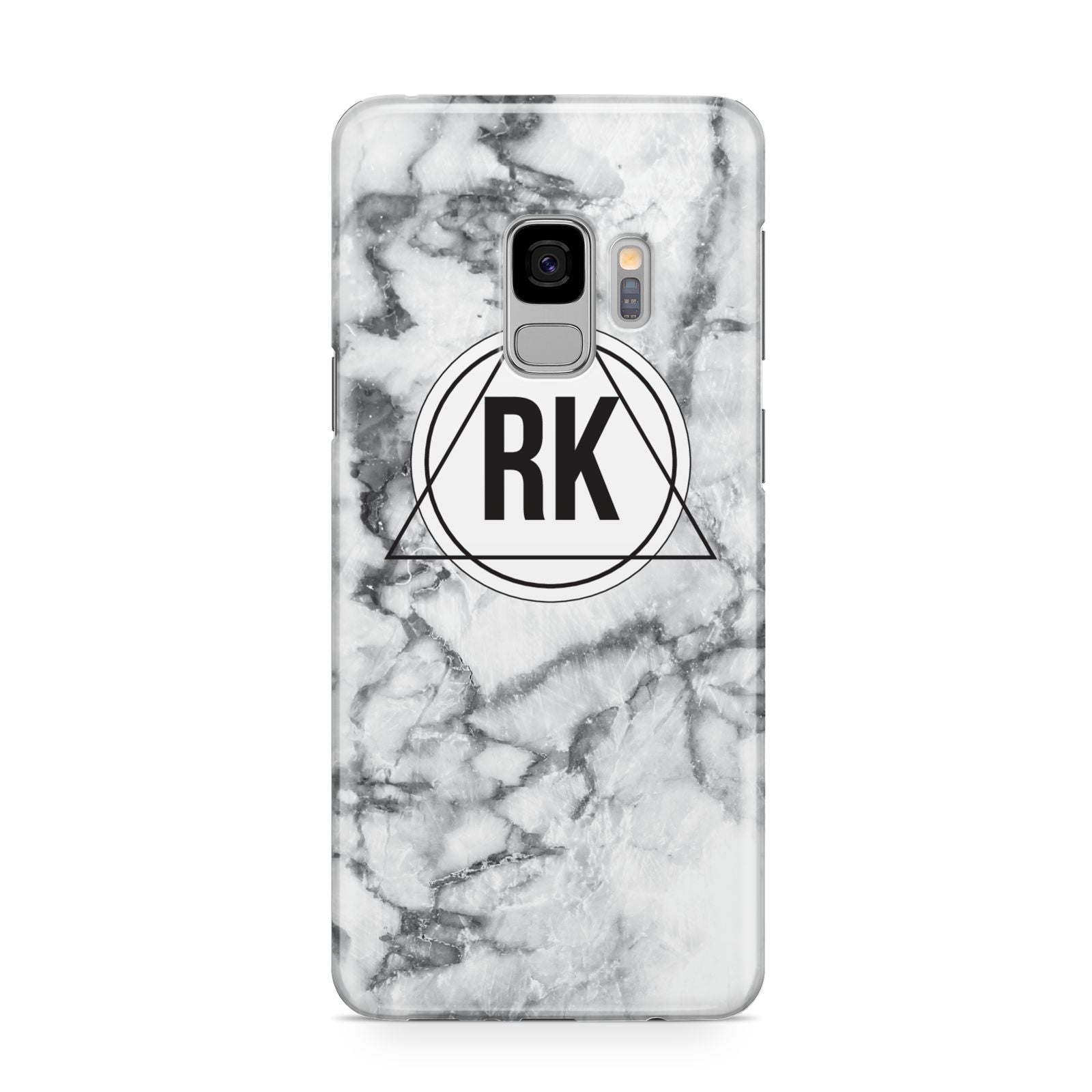 Marble Initials Triangle Personalised Samsung Galaxy S9 Case