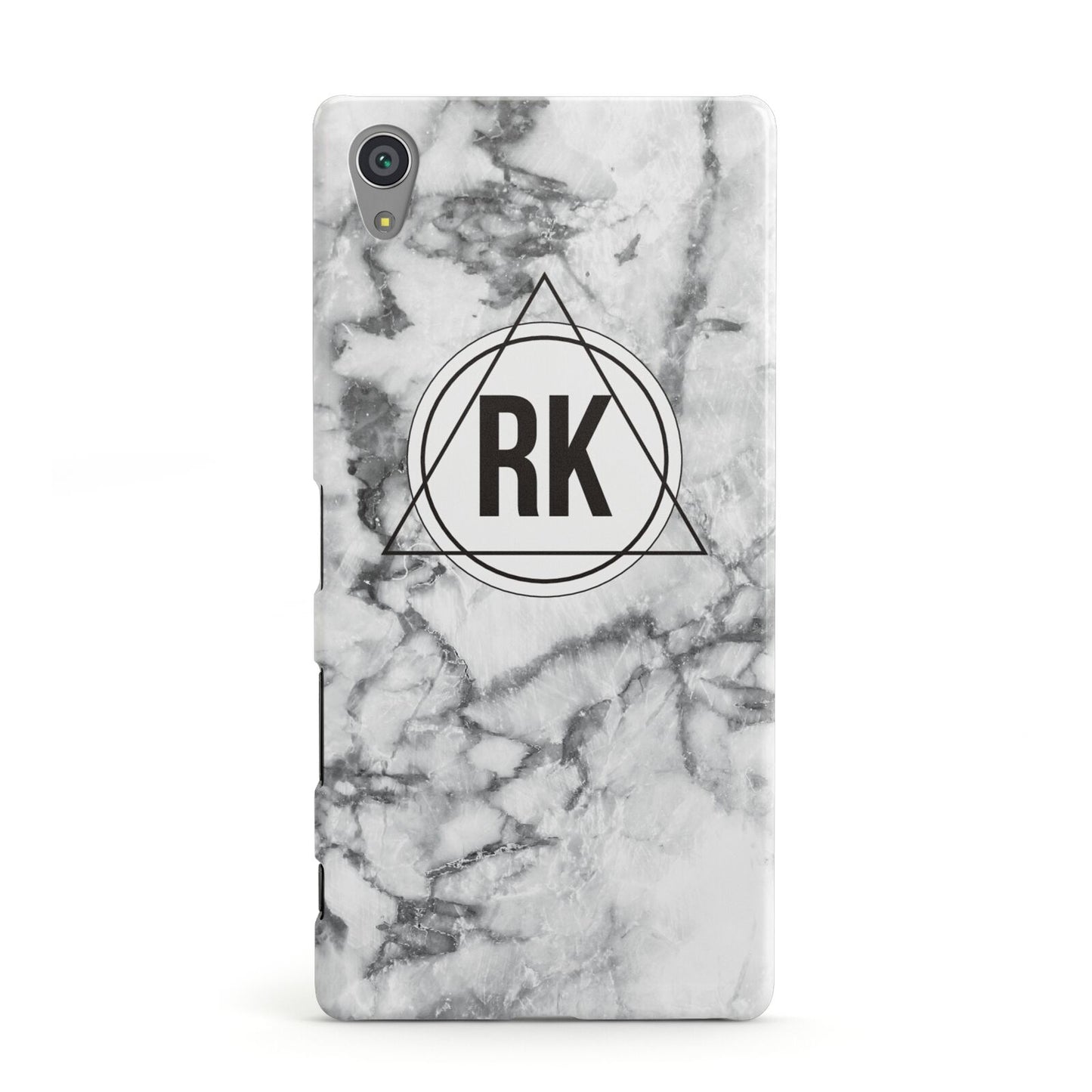 Marble Initials Triangle Personalised Sony Xperia Case