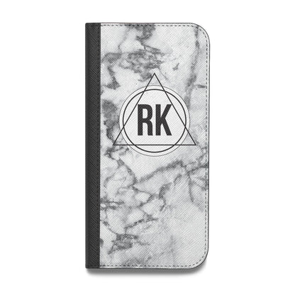 Marble Initials Triangle Personalised Vegan Leather Flip Samsung Case