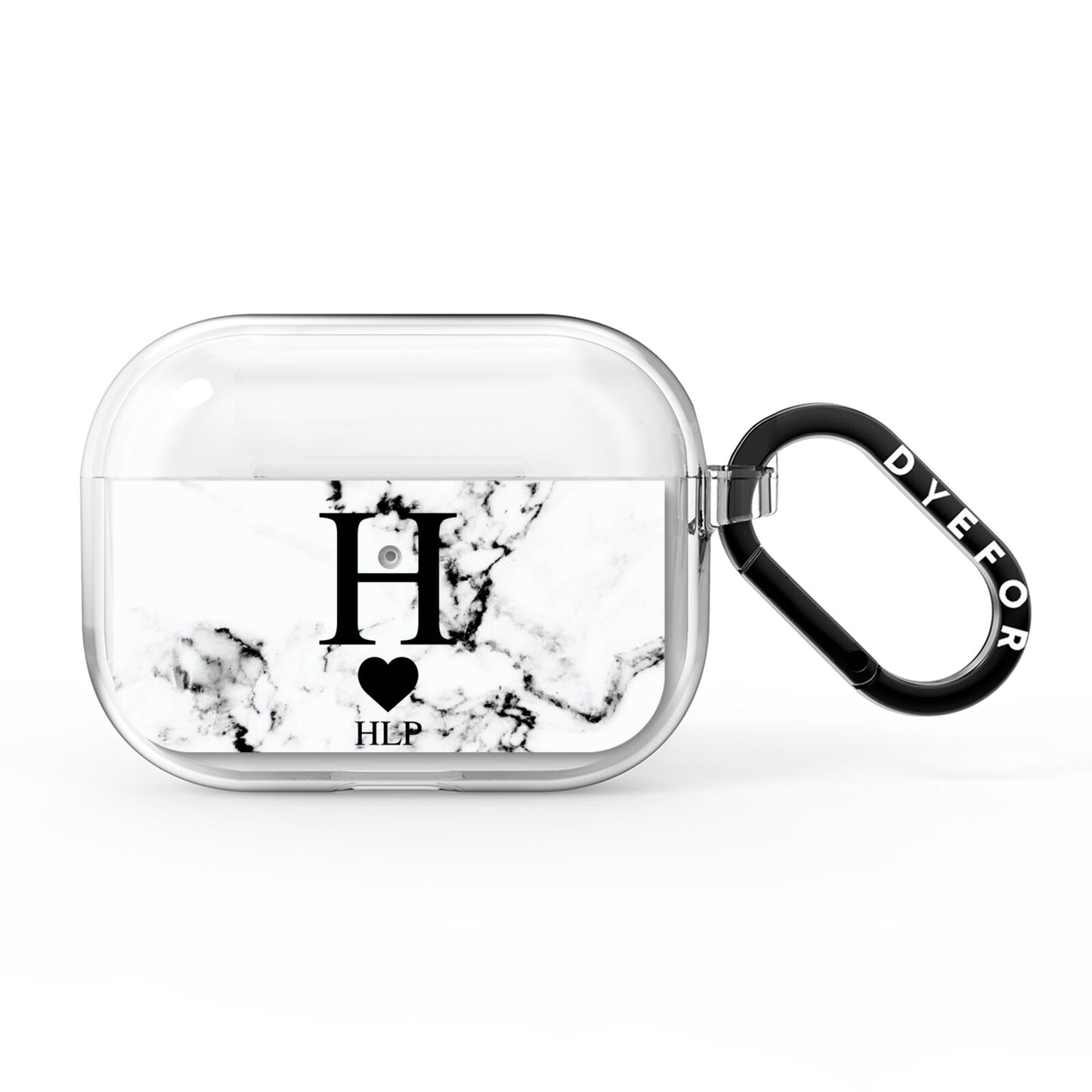 Marble Love Heart Personalised AirPods Pro Clear Case