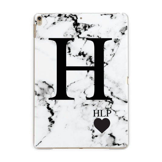 Marble Love Heart Personalised Apple iPad Gold Case
