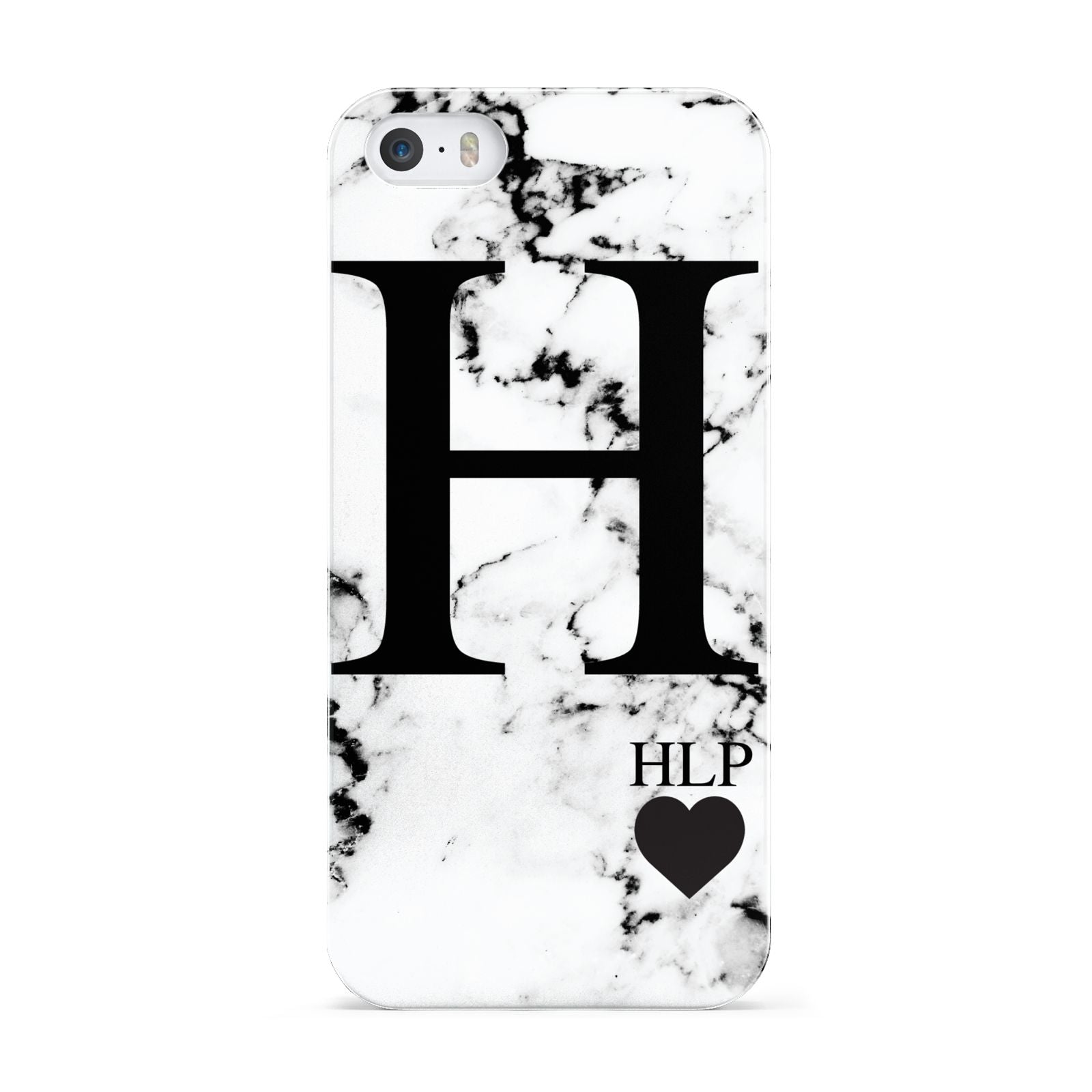 Marble Love Heart Personalised Apple iPhone 5 Case