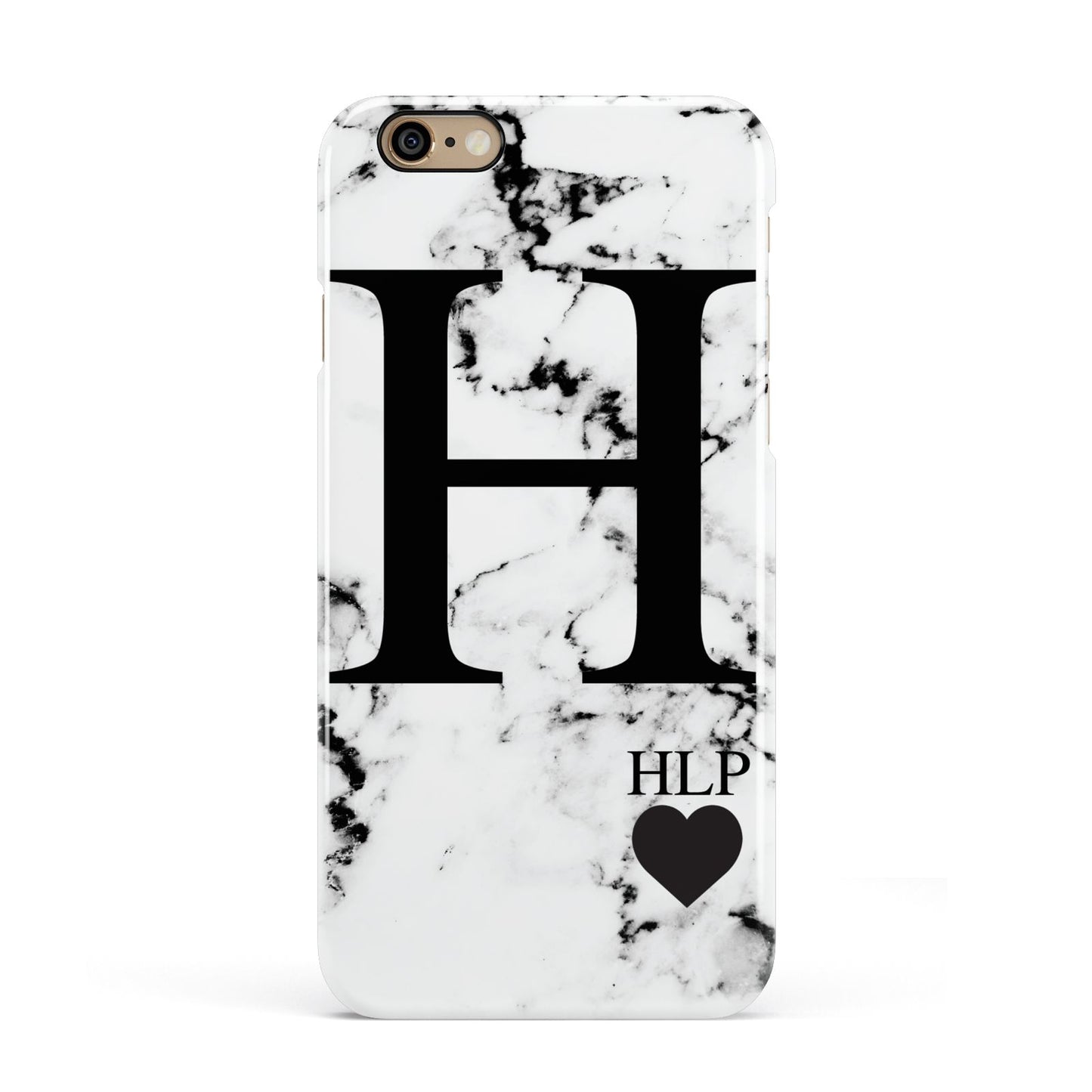 Marble Love Heart Personalised Apple iPhone 6 3D Snap Case