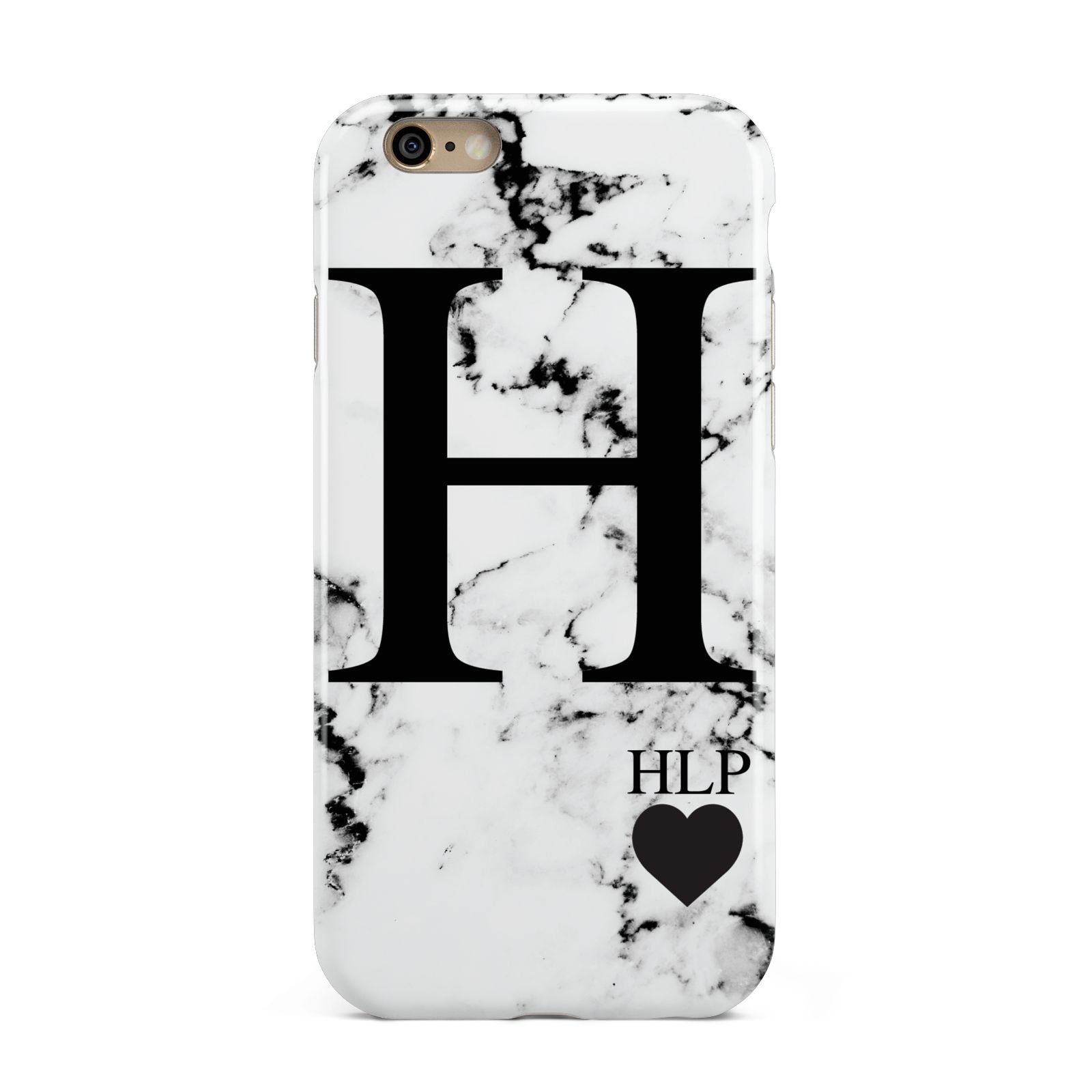 Marble Love Heart Personalised Apple iPhone 6 3D Tough Case