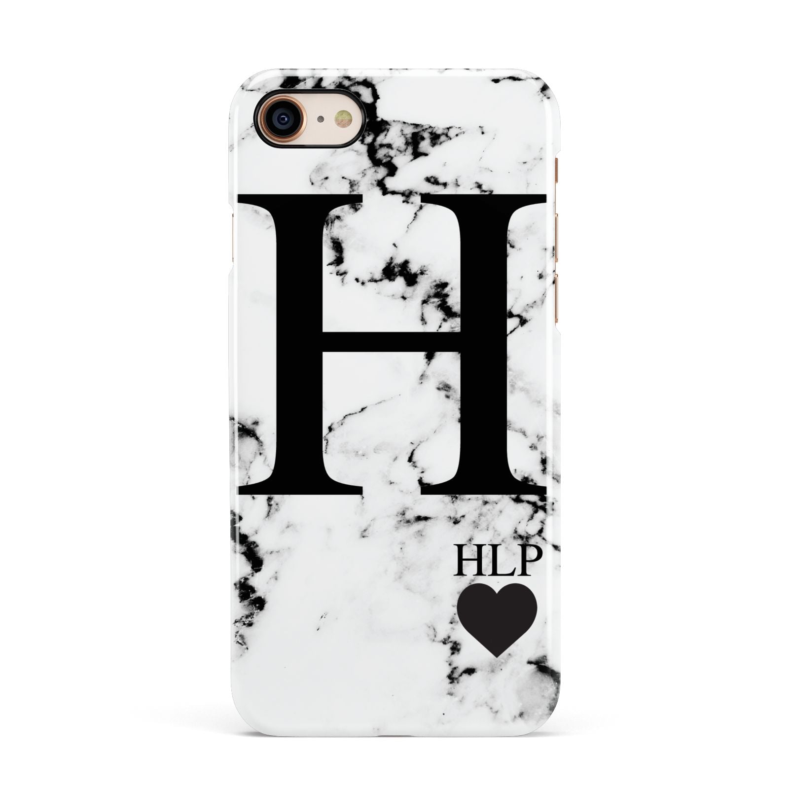 Marble Love Heart Personalised Apple iPhone 7 8 3D Snap Case
