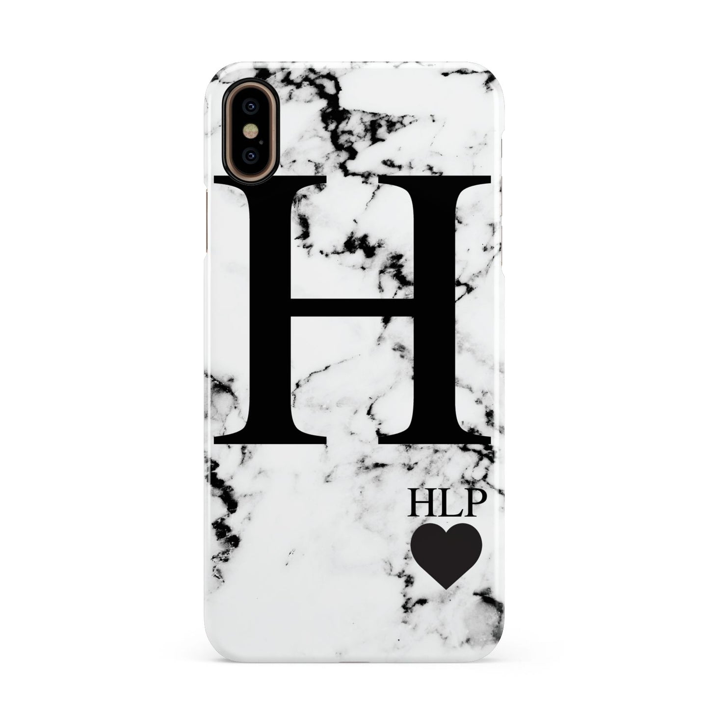 Marble Love Heart Personalised Apple iPhone Xs Max 3D Snap Case